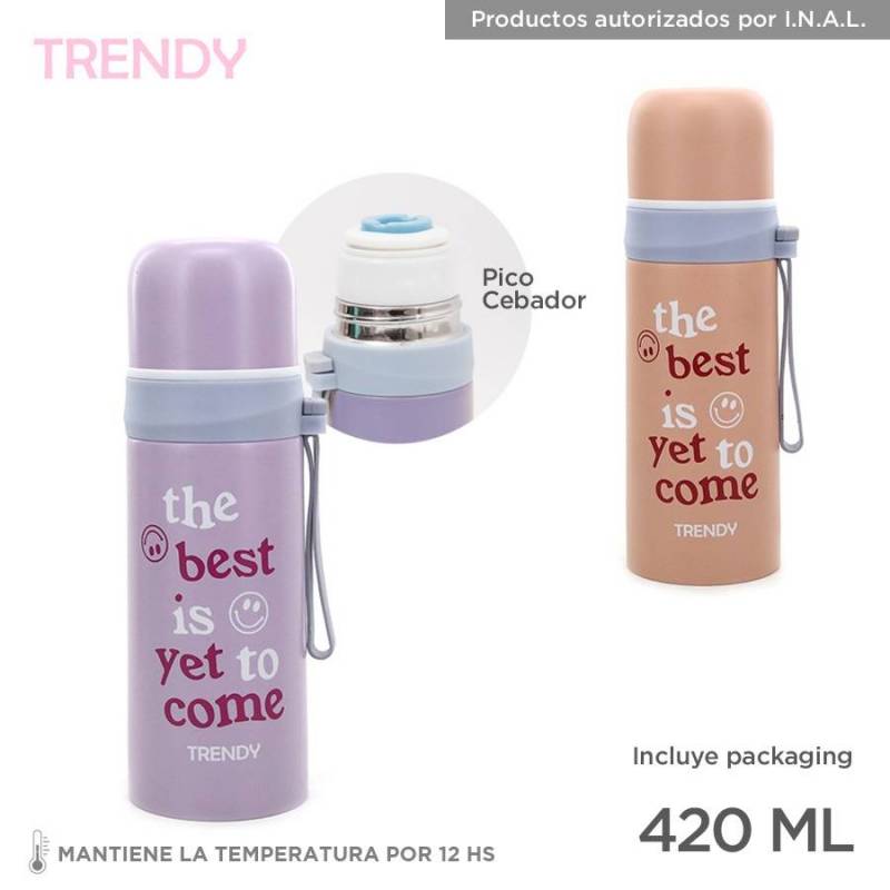 Botella termo lila trendy